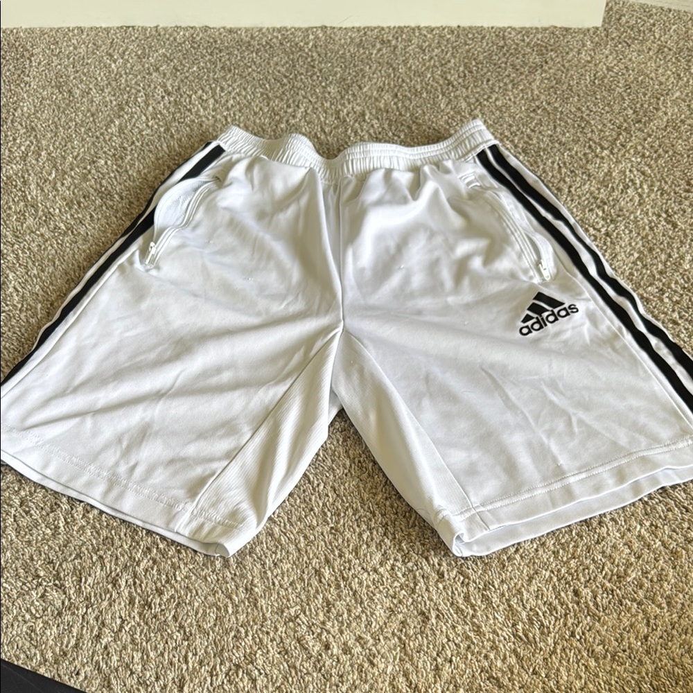 Adidas White and Black Athletic Shorts